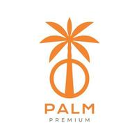 arbre palmier cercle géométrique simple moderne logo design vecteur icône illustration modèle