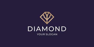 géométrie diamant dessin au trait logo icône vecteur