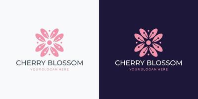 inspiration féminine de conception de logo de fleur de cerisier. vecteur
