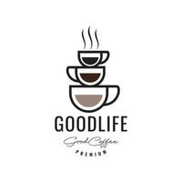 niveaux de tasse de café parfum goût couleur hipster logo design vecteur icône illustration modèle