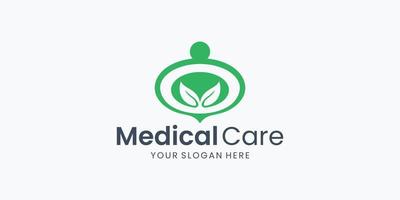 création de logo de soins de santé. adapté à votre entreprise de soins de santé ou à l'illustration du symbole de l'hôpital vecteur