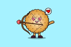 biscuits cupidon romantiques de personnage de dessin animé mignon vecteur
