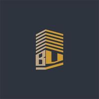 bv monogramme initial idées de logo immobilier vecteur