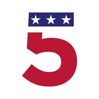 lettre initiale 5 logo américain pour l'identité d'entreprise, d'entreprise et d'entreprise. logo américain américain vecteur