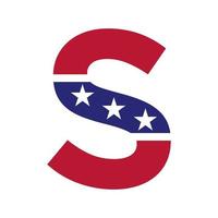 logo américain de la lettre initiale s pour l'identité de l'entreprise, de l'entreprise et de l'entreprise. logo américain américain vecteur