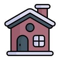 une conception d'icône vectorielle de chalet décoratif et un bâtiment de résidence vecteur