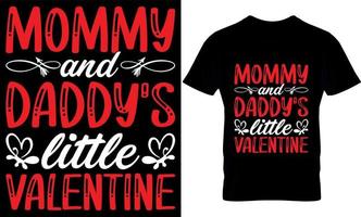 le petit valentin de maman et papa. modèle de conception de t-shirt de la saint-valentin. vecteur