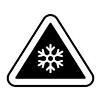 flocon de neige à bord panneau d'avertissement de chute de neige vecteur