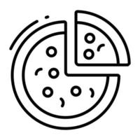 icône de vecteur de pizza dans un style branché sur fond blanc