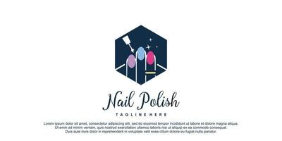 logo de vernis à ongles avec illustration vectorielle d'icône d'élément unique de conception créative vecteur