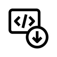 icône de code de téléchargement pour votre site Web, mobile, présentation et conception de logo. vecteur
