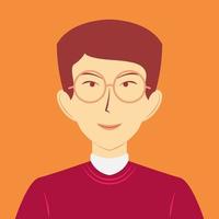 portrait d'un jeune homme asiatique. avatar d'un homme d'affaires prospère avec des lunettes. illustration vectorielle plane vecteur