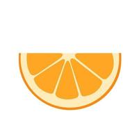tranche de fruit orange. illustration dans un style plat isolé sur blanc. morceau d'orange. vecteur