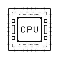 illustration vectorielle de l'icône de la ligne de fabrication de semi-conducteurs cpu vecteur