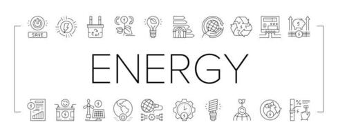 vecteur d'icônes de collection d'outils d'économie d'énergie