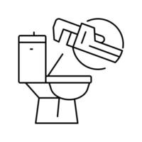 illustration vectorielle de l'icône de la ligne de réparation des toilettes vecteur