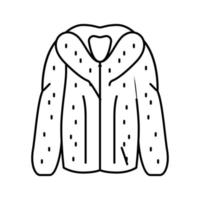 veste de fourrure vêtements d'extérieur femme ligne icône illustration vectorielle vecteur