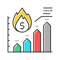 taux d'inflation couleur icône illustration vectorielle vecteur