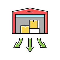 entrepôt, bâtiment, couleur, icône, vecteur, illustration vecteur