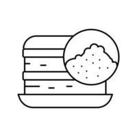 illustration vectorielle de l'icône de la ligne de farine de pâtisserie vecteur
