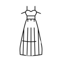 illustration vectorielle de l'icône de la ligne de robe de mariée empire vecteur
