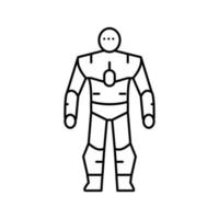 illustration vectorielle de l'icône de la ligne du robot humanoïde vecteur