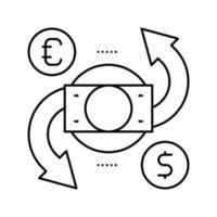 change et convertisseur ligne icône illustration vectorielle vecteur