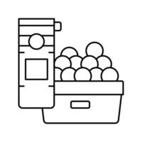 illustration vectorielle d'icône de ligne de balles de golf de stockage vecteur