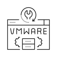 illustration vectorielle de l'icône de la ligne de récupération de données vmware vecteur