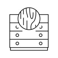 illustration vectorielle d'icône de ligne de meubles en bois vecteur