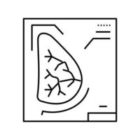 illustration vectorielle de l'icône de la ligne de contrôle de santé de la mammographie vecteur