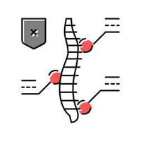 symptômes scoliose couleur icône illustration vectorielle vecteur