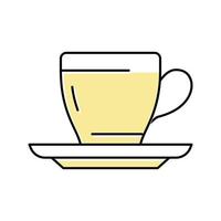 tasse de thé avec illustration vectorielle de plaque couleur icône vecteur