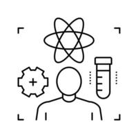 illustration vectorielle de l'icône de la ligne expert scientifique vecteur