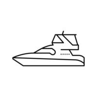 illustration vectorielle de l'icône de la ligne de bateau du pont de la berline vecteur