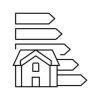 illustration vectorielle de l'icône de la ligne d'économie d'énergie de la croissance de la maison vecteur