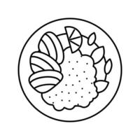 illustration vectorielle d'icône de ligne de fruits de mer plat vecteur