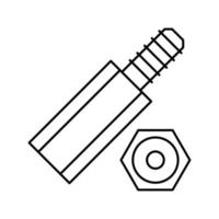 illustration vectorielle de l'icône de la ligne des entretoises hexagonales vecteur