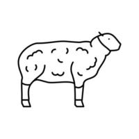 illustration vectorielle de l'icône de la ligne des animaux domestiques moutons vecteur