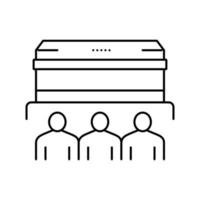 illustration vectorielle d'icône de ligne de commémoration funéraire isolée vecteur