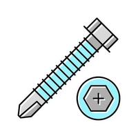 illustration vectorielle d'icône de couleur de vis à tête arrondie vecteur