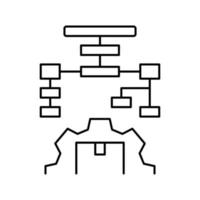 illustration vectorielle de l'icône de la ligne de processus de travail de livraison vecteur