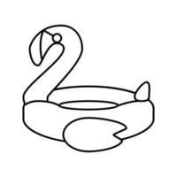 illustration vectorielle de l'icône de la ligne de matelas gonflable flamingo vecteur