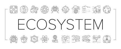 écosystème environnement collection icônes définies vecteur