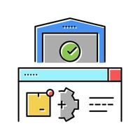 illustration vectorielle de l'icône de couleur du processus logistique de l'entrepôt vecteur