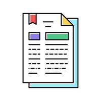 protocole document couleur icône illustration vectorielle vecteur