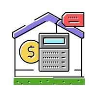 calculatrice paiement propriété immobilier maison couleur icône illustration vectorielle vecteur