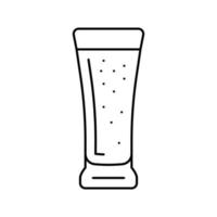 illustration vectorielle de l'icône de la ligne de verre de bière blonde ale vecteur