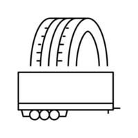 illustration vectorielle d'icône de ligne de pneus de remorque vecteur