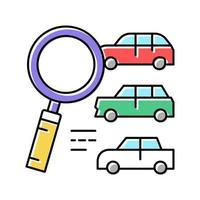 illustration vectorielle de l'icône de couleur des véhicules de recherche vecteur
